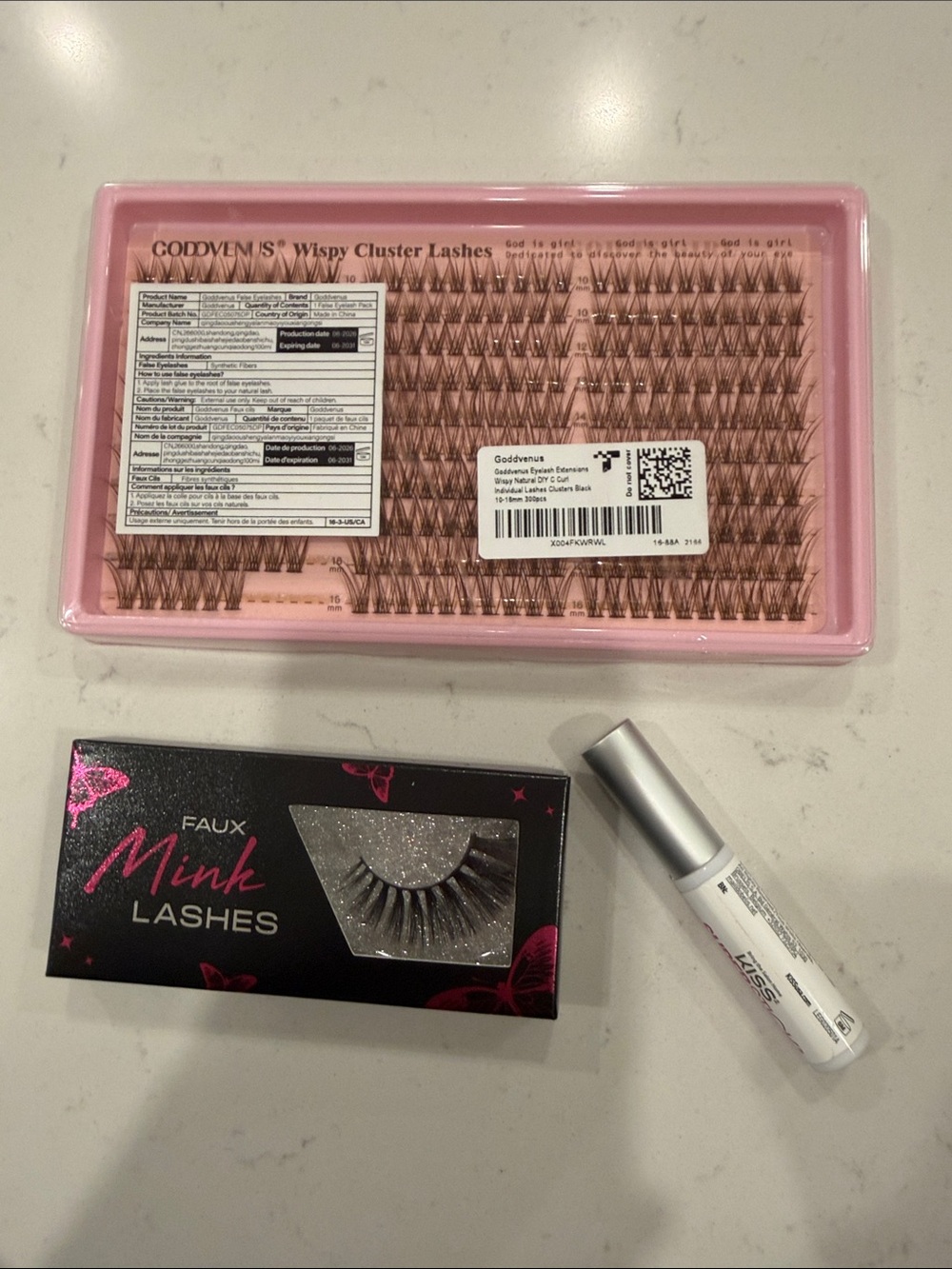 Brown Lash Clusters + Mink Lash and Lash Glue